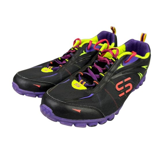 Skechers Flex Shoes Womens 11 Rainbow Neon Colorful Running Athletic 22257 - Picture 3 of 13